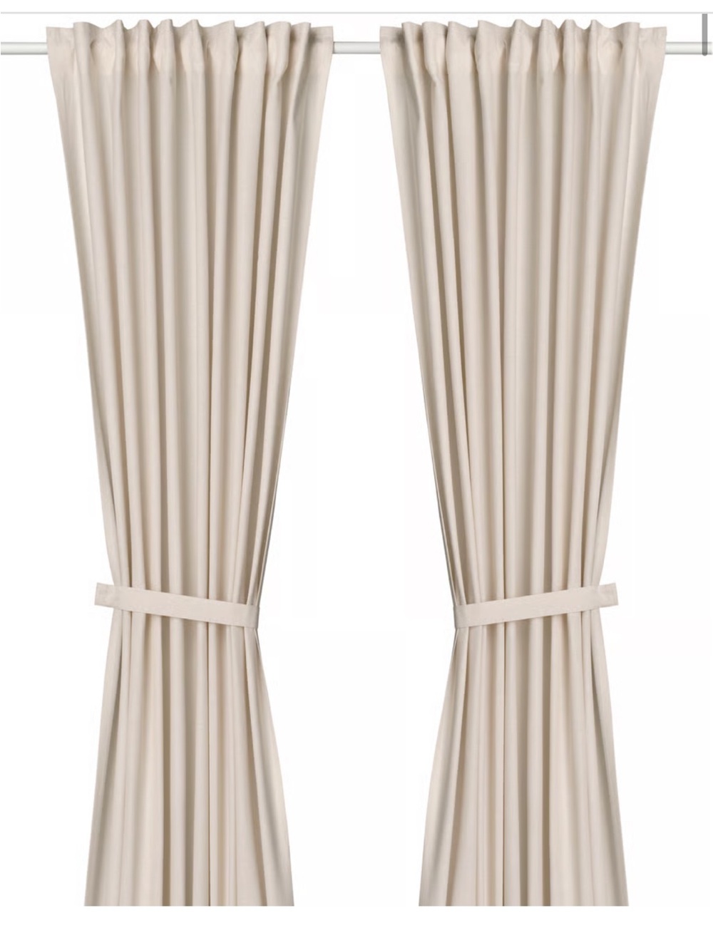 IKEA LENDA Curtains, off-white/with heading tape, 55x98 "